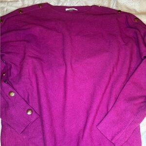 Milano Fuchsia Sweater with Gold Button Details